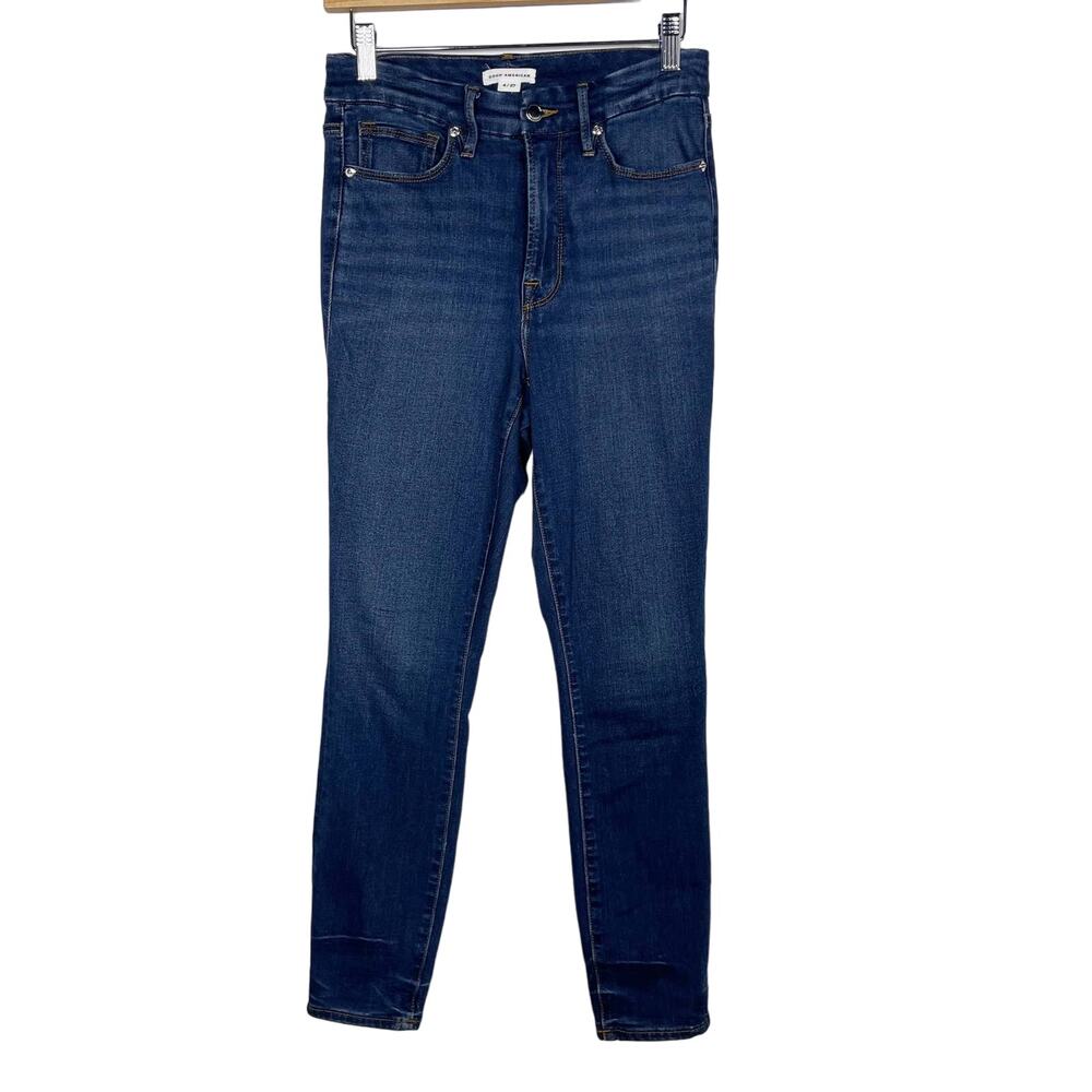 Good American Size 4 / 27 Good Legs Skinny Jeans Medium Wash Blue Stretch Cotton